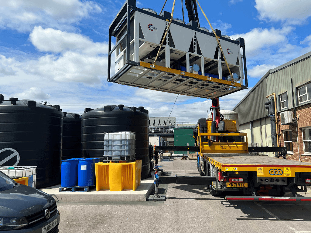 Lifting Chiller Into Position