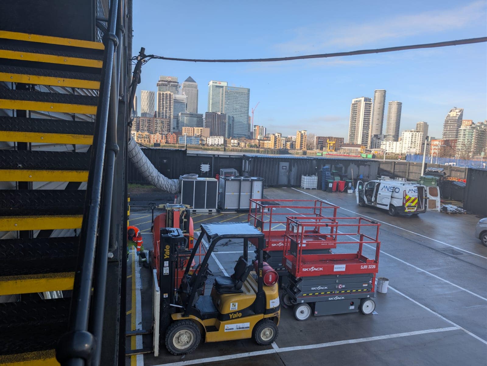 event cooling hire setup with a London backdrop