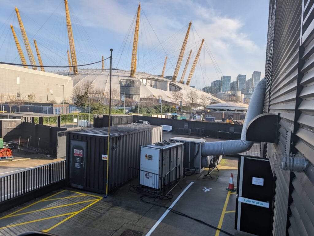 event cooling hire setup outside the o2