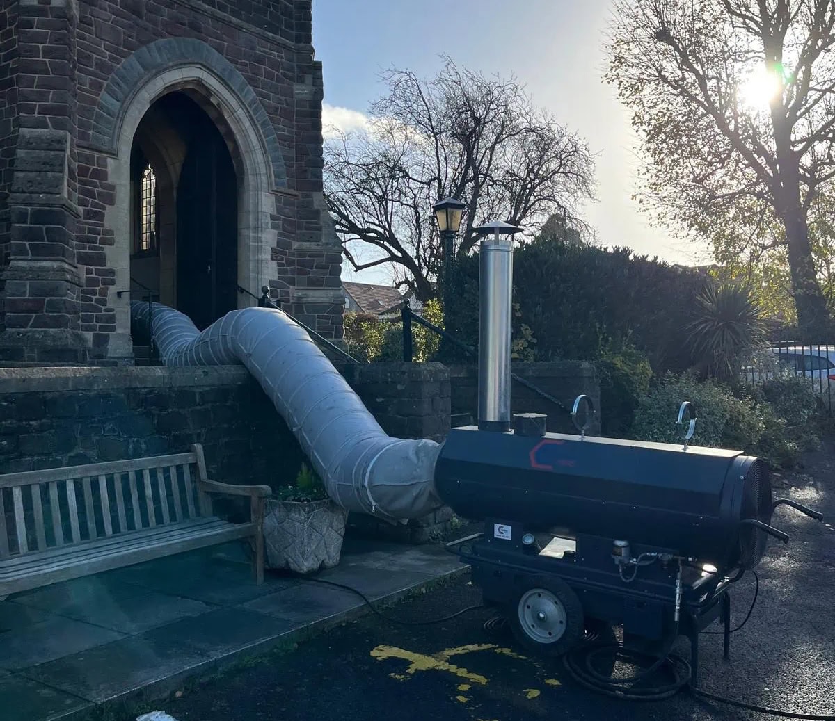 temporary heating hire bristol church